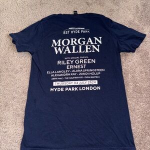 Morgan Wallen BST Hyde park tour concert London  Navy Graphic T-Shirt